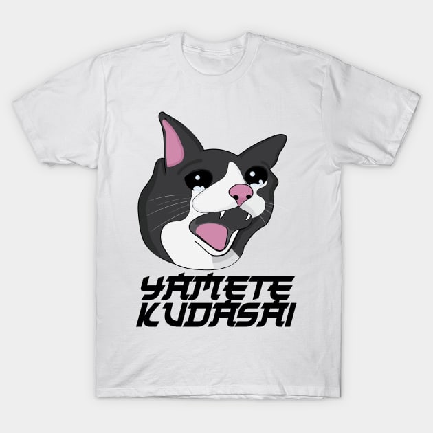 Yamete Kudasai Meme Crying Screaming Cat Yamero Japanese T-Shirt by alltheprints